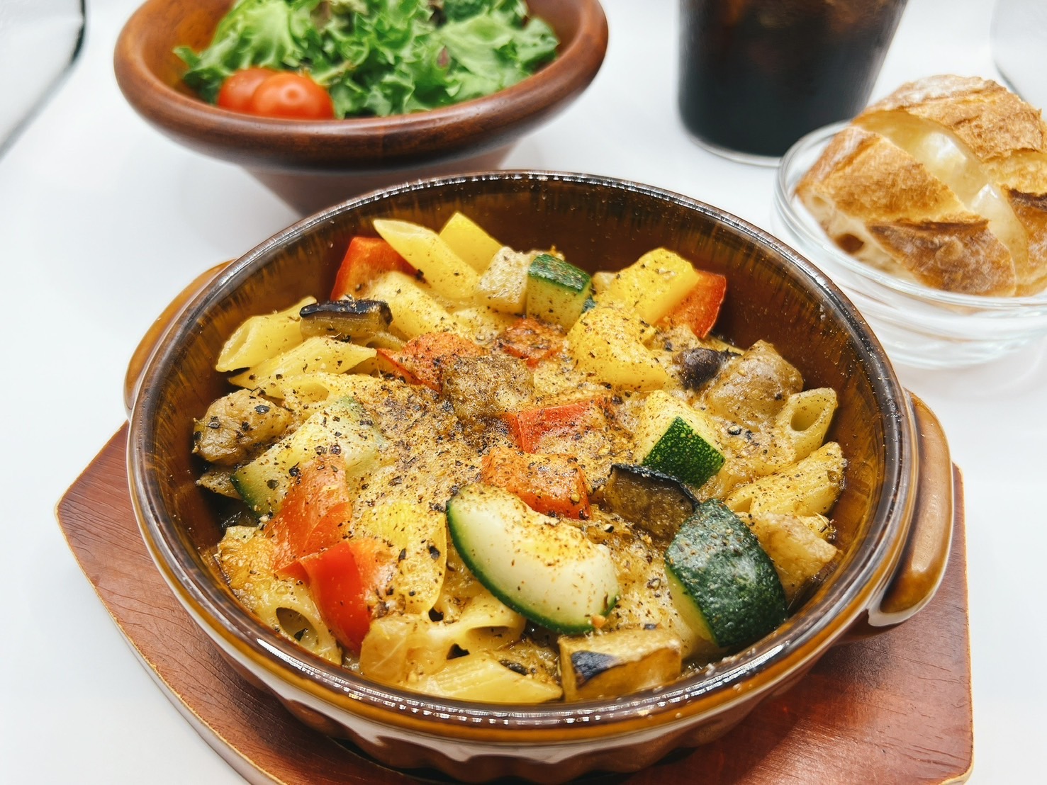 季節野菜のケイジャンオイルグラタン 